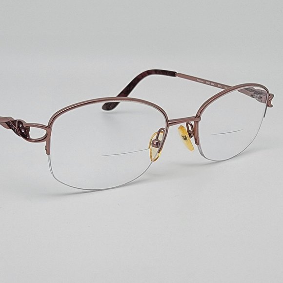 *SOLD* Saks Fifth Avenue Saks 284/T 68Q Pink Titanium Rimless Eyeglasses Frame - Picture 6 of 12